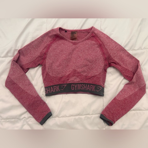 Pink GymShark Cropped Workout Top - Picture 1 of 4